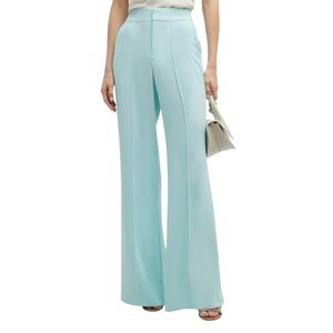 Alice + Olivia Dylan High Waist Wide Leg Pant Women Size 14 Tiffany Blue Trouser